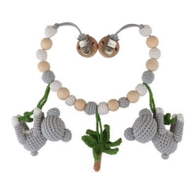 Gehäkelte Kinderwagenkette Koala COCO Bio - von hinten