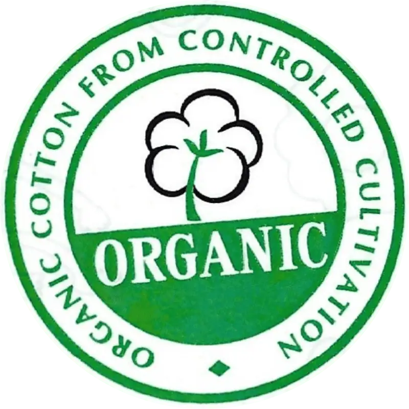 SindiBaba Qualitätssiegel für Produkte mit Obermaterial aus Bio‑Baumwolle (kontrolliert biologischer Anbau).